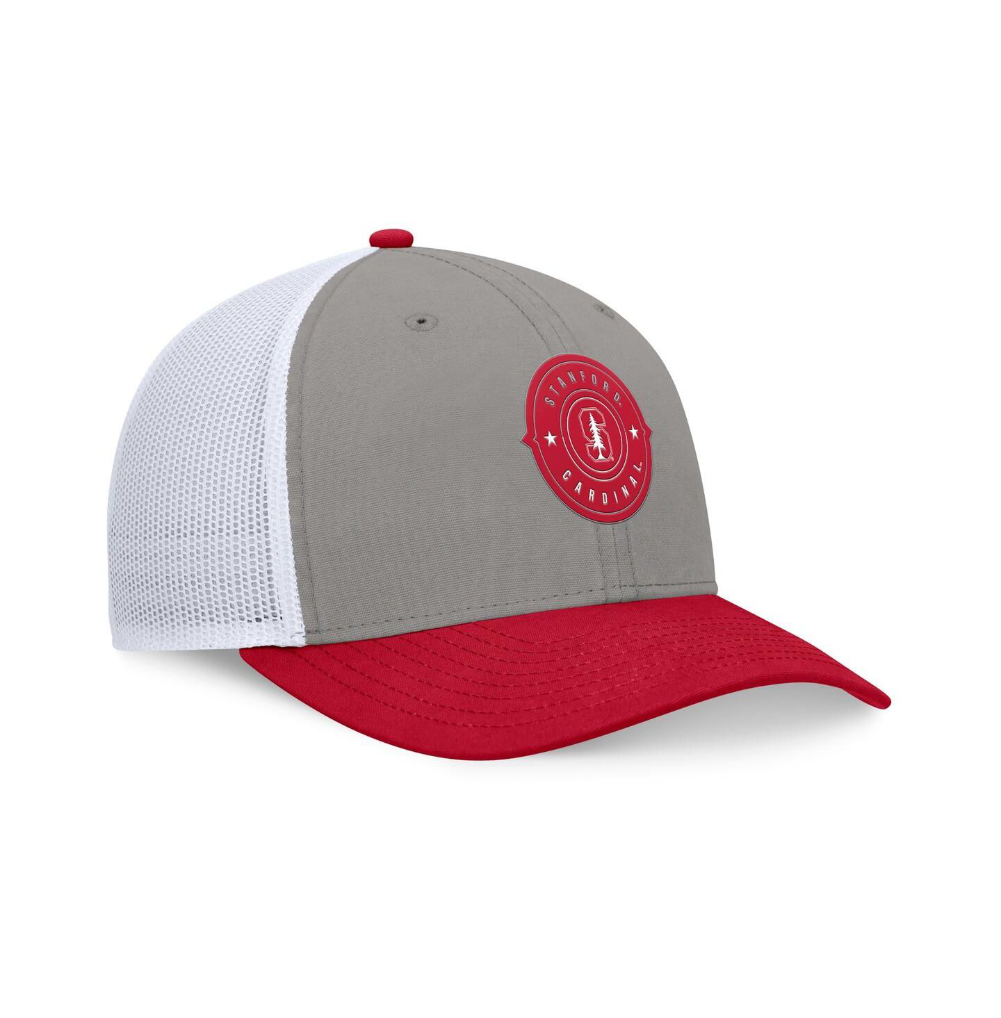Мужская кепка Top of the World Gray/Cardinal Stanford Cardinal Rob Trucker Adjustable Hat — фото 3