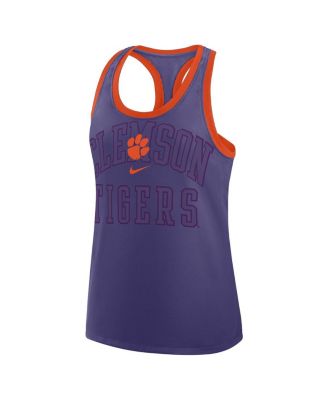 Women's Purple Clemson Tigers Primetime Tri-Blend Racerback Tank Top