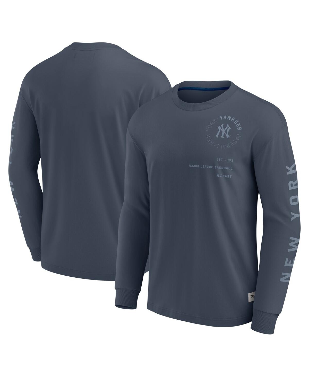 Fanatics Men's Blue New York Yankees Elements Future Ground Tonal Info Long Sleeve T-shirt