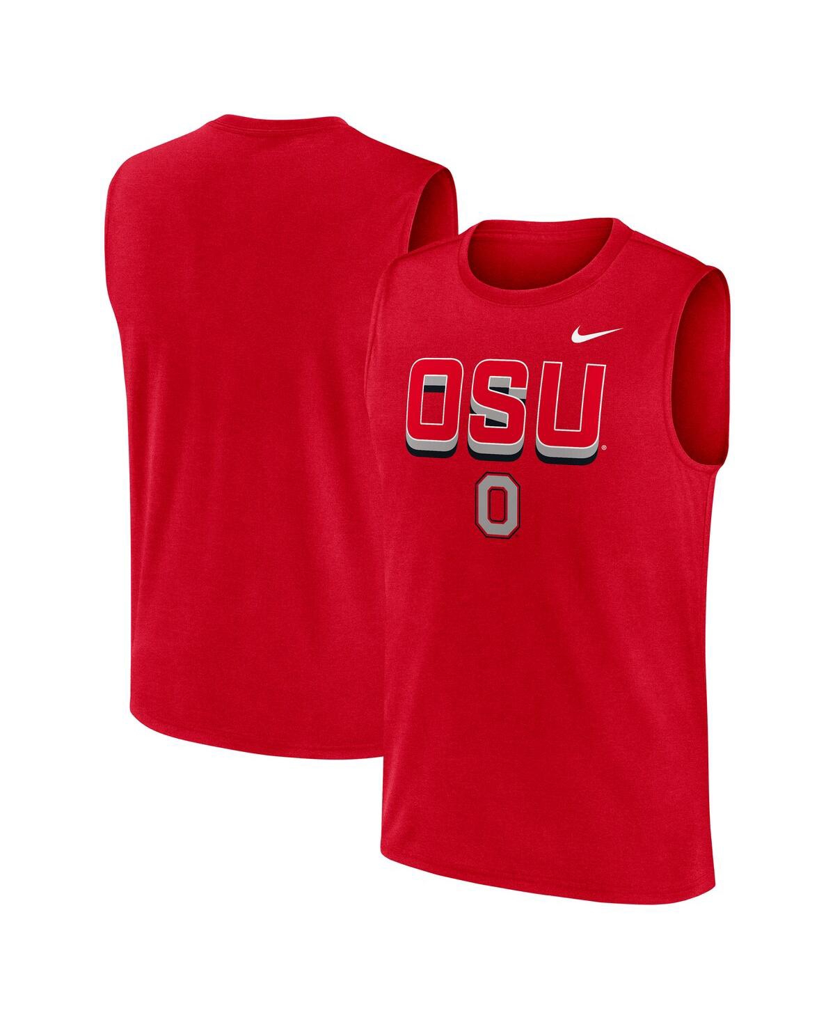 Men's Scarlet Ohio State Buckeyes Primetime Tricode Legend Performance Tank Top - Scarlet