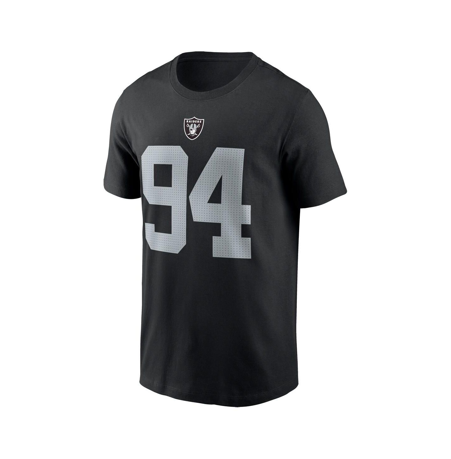 Мужская футболка Nike Christian Wilkins Black Las Vegas Raiders Player Name & Number — фото 2