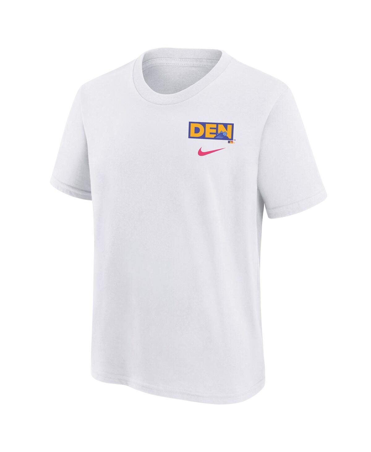 Nike Big Boys And Girls White Colorado Rockies 2025 City Connect T-shirt