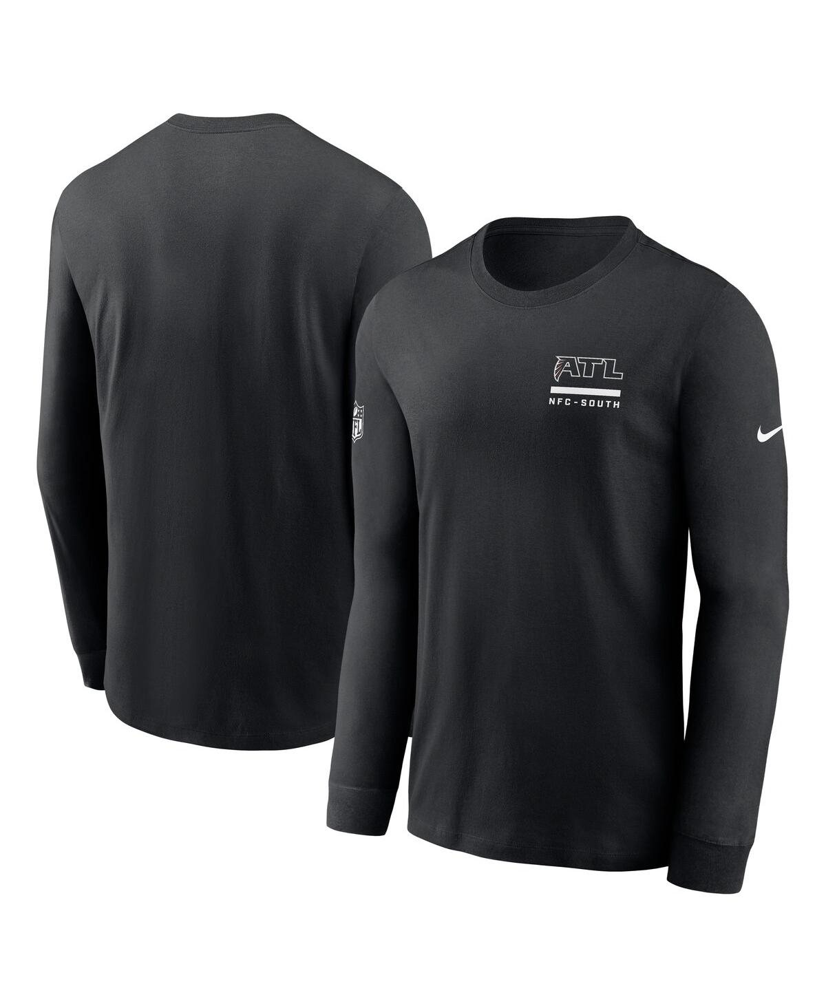 Nike Men's Black Atlanta Falcons Sideline Performance Long Sleeve T-shirt In Black