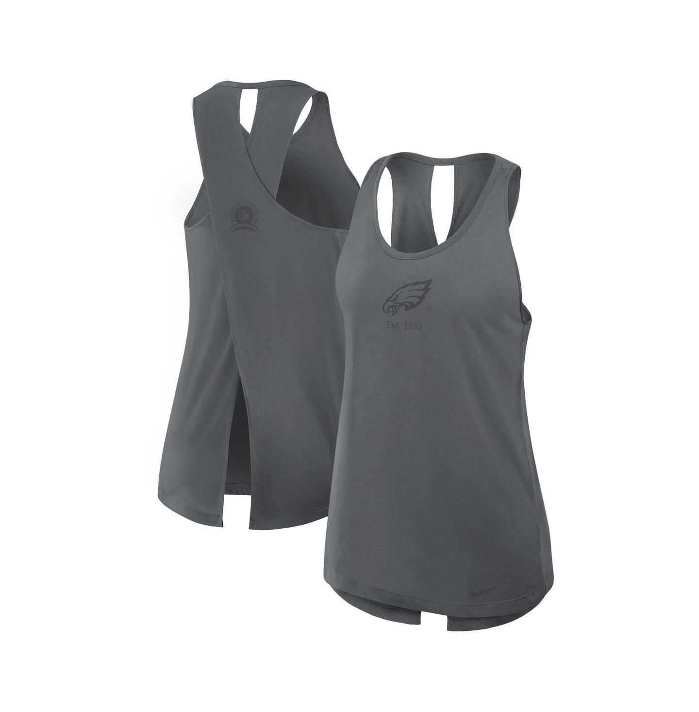 Женский топ Nike Gray Philadelphia Eagles Glory Crisscross Performance — фото 1
