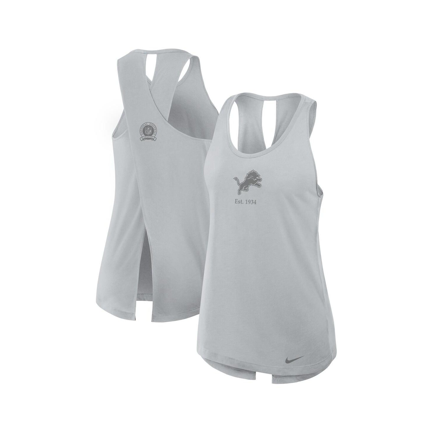 Женский топ Nike Gray Detroit Lions Glory Crisscross Performance — фото 1