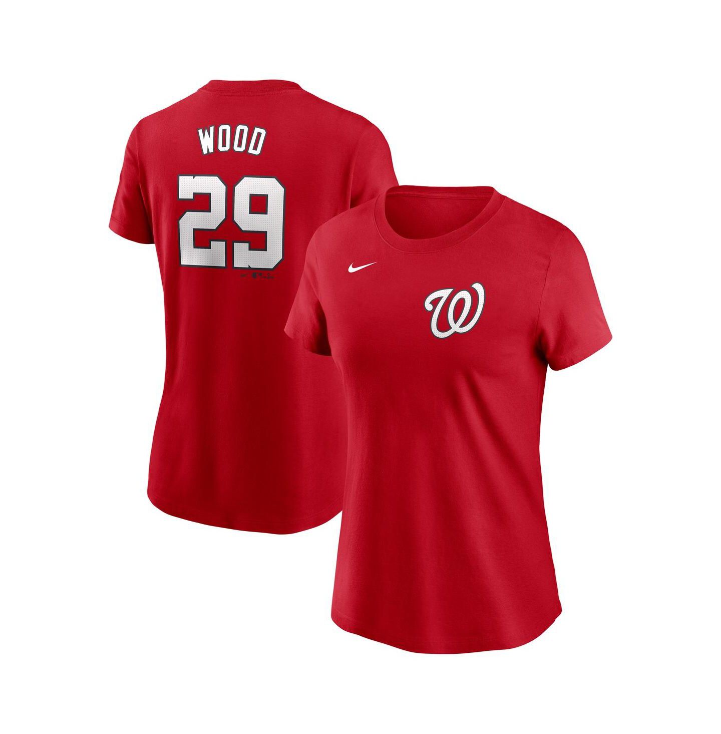 Женская футболка Nike James Wood Red Washington Nationals Fuse Name & Number — фото 1