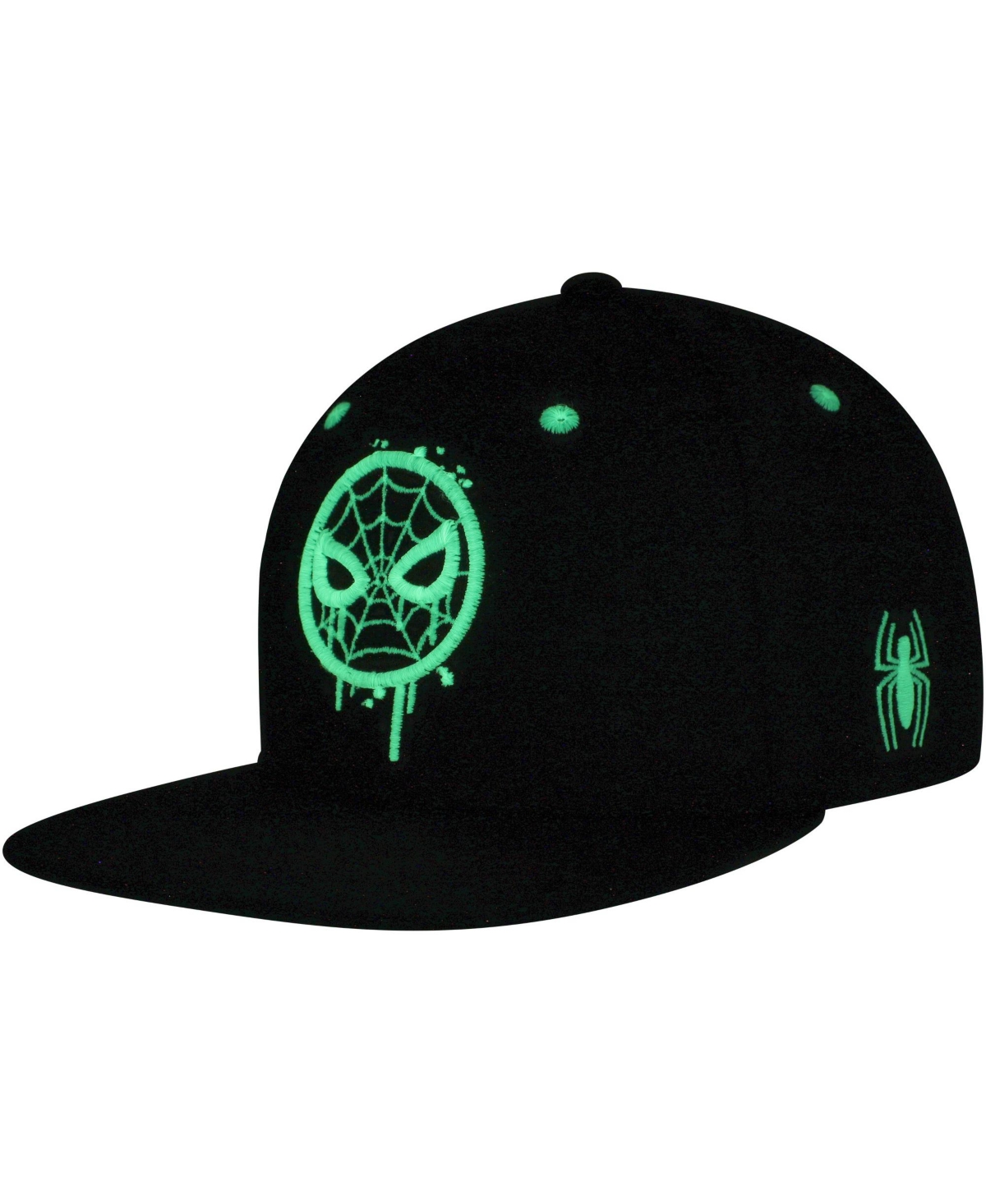 Lids Big Boys And Girls Black Spider-man Glow-in-the-dark Snapback Hat In Black