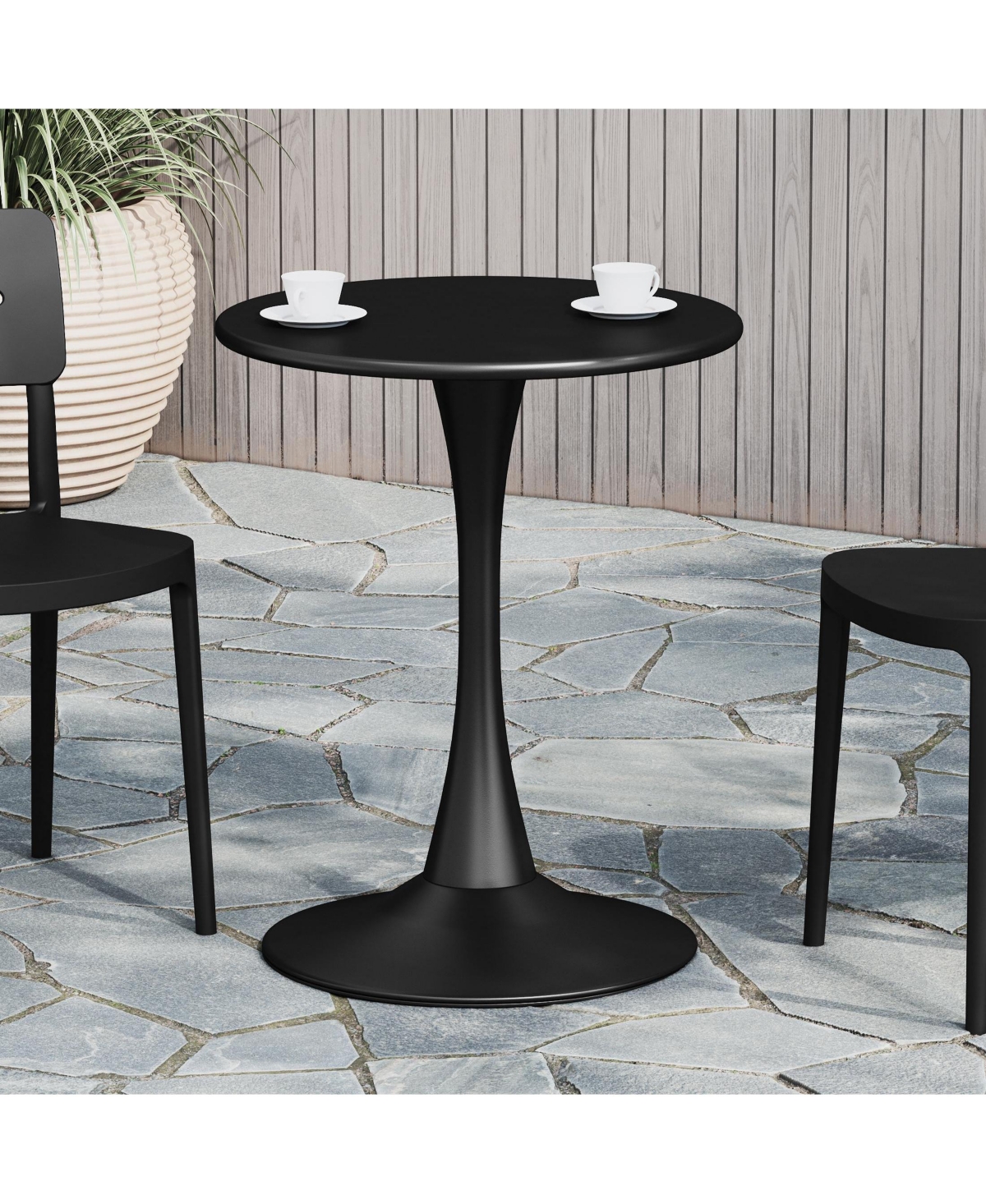 23.5" Round Outdoor Indoor Metal Cocktail Dining Table