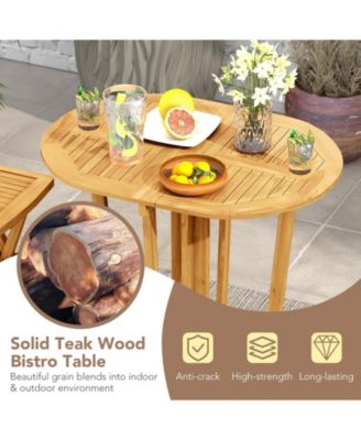 Outdoor Folding Bar Table with Oval Tabletop and Cross Base