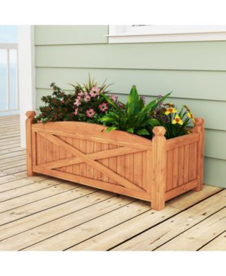 Wooden Raised Garden Bed  Drainage Holes for Patio Garden