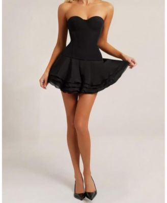 Women's Corset Chiffon Flared Mini Dress