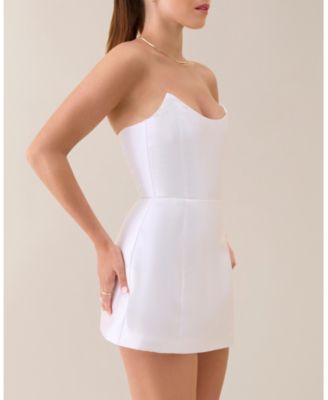 Women's Strapless Sheen Corset Mini Dress