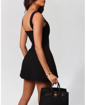 Women's Boucle Flower A-Line Mini Dress