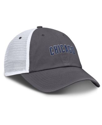Men's Gray Chicago Cubs Wordmark Club Adjustable Trucker Hat