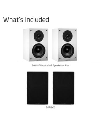 Elite High Definition 2-Way Bookshelf Surround Sound Speakers for 2-Channel Stereo or Home Theater System (SX6)
