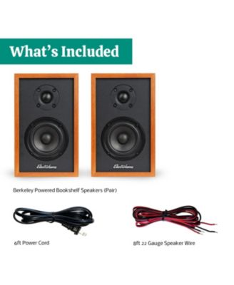 Berkeley 2.0 Stereo Powered Bookshelf Speakers with Built-in Amplifier, 3" Drivers, Bluetooth 5, RCA/Aux
