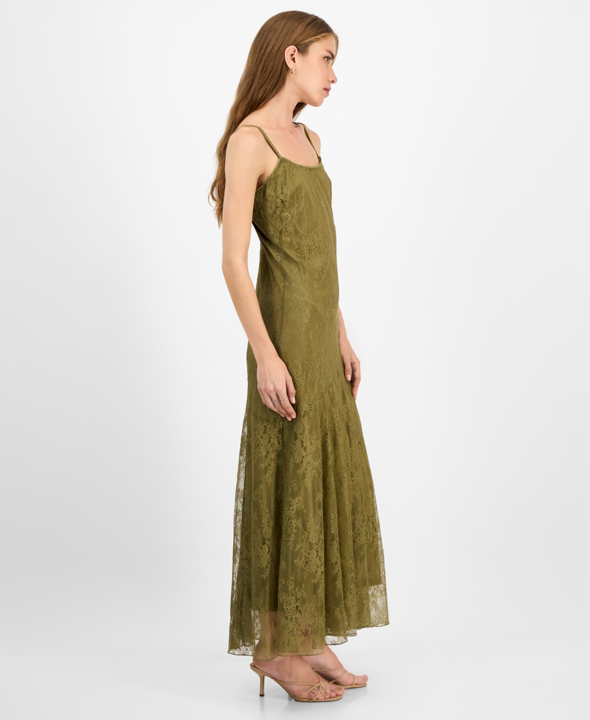 Steve Madden Women's Veera Sleeveless Chantilly Lace Dress In Green