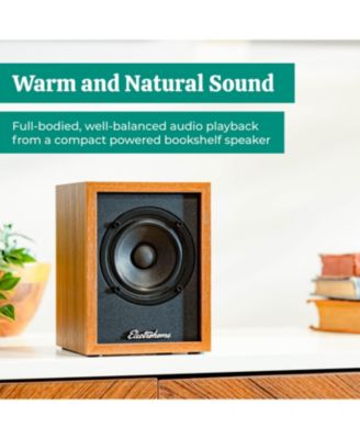 Huntley Powered Bookshelf Speakers with Built-in Amplifier, 3" Drivers, Bluetooth 5, RCA/Aux