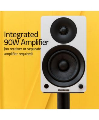 Ai41 Powered Stereo Bookshelf Speakers with 5" Drivers, 90W Amplifier, and Foam Isolation Pads