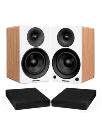 Ai41 Powered Stereo Bookshelf Speakers with 5" Drivers, 90W Amplifier, and Foam Isolation Pads