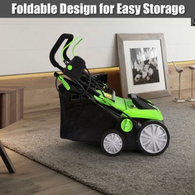 15 Inch 13 Amp Electric Scarifier with Collection Bag and Removable Blades