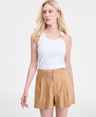 Women's Linen-Blend Shorts, Exclusively at Macy's