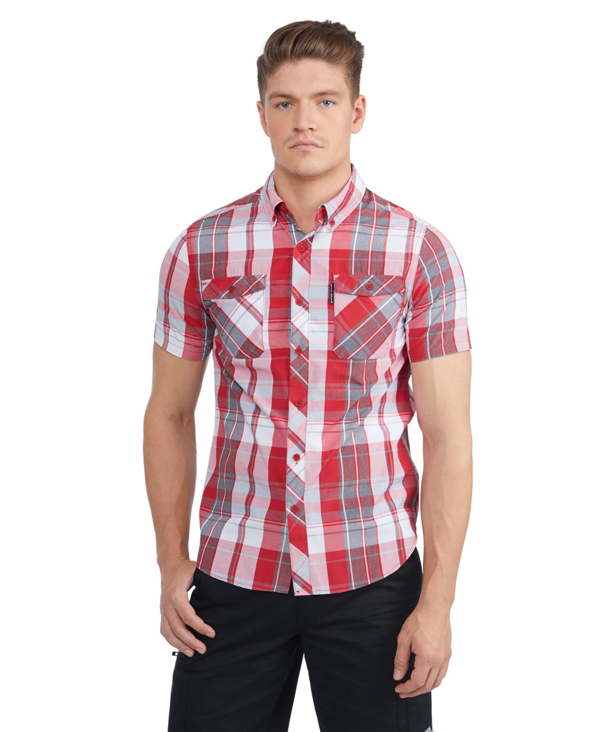 Men's Worker Short Sleeve Woven Shirt - True red