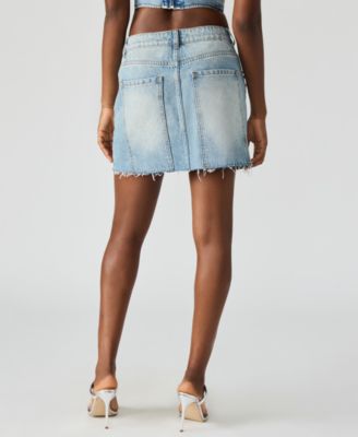 Women's Eras Embellished Cotton Denim Mini Skirt