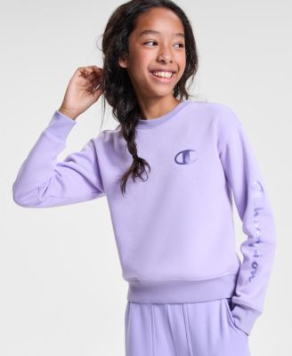 Champion - Big Girls Pullover Crewneck Sweatshirt