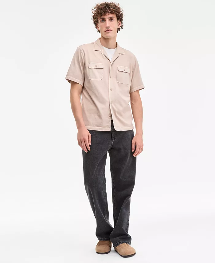 Men's Short Sleeve Washed Button-Front Camp Shirt - thumbnail 6