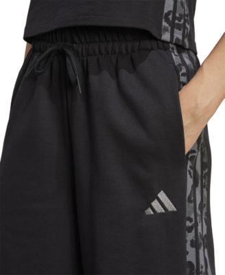 Women's Leopard-Print Stripes Relaxed Wide-Leg Pants