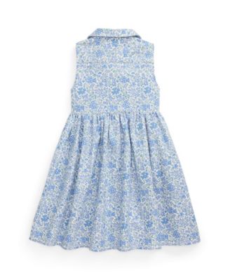 Toddler and Little Girls Floral Oxford Shirtdress