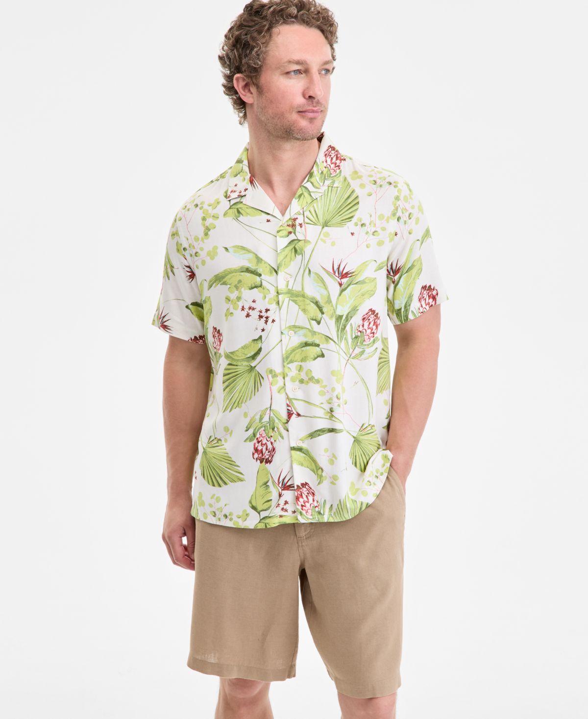 Мужская рубашка Kurt Regular с цветочным принтом и застежкой на пуговицы, эксклюзивно от Macy's