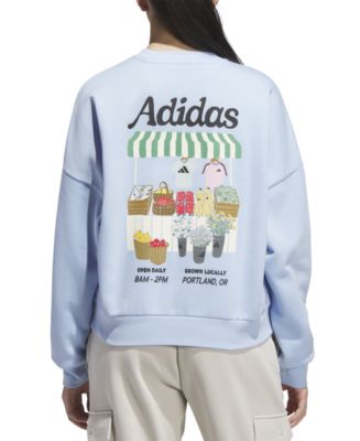 adidas Women's Farmers Market Graphic Relaxed Sweatshirt - Macy's