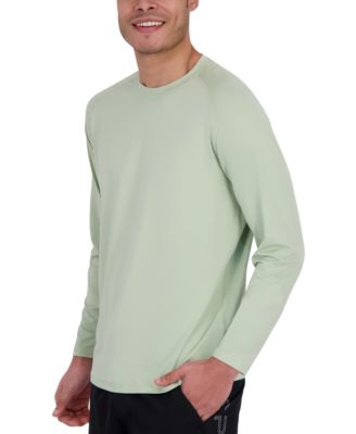 Men's Long Sleeve Waffle-Knit Crewneck Swim Shirt