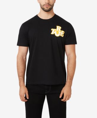 Men's Short Sleeve Mix Media Sticker T-Shirt