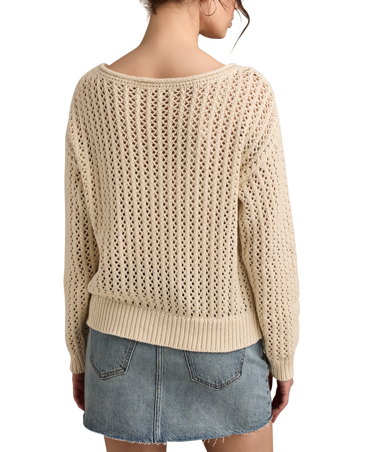 LUCKY BRAND WOMEN'S AMERICANA MESH-STITCH SWEATER 