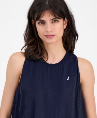 Women's Crewneck Sleeveless Bubble Top