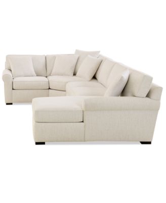 Radley Roll Arm 148" 4-Pc. Fabric Chaise Sectional with Wedge, Exclusively at Macy's