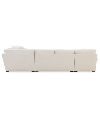 Radley Roll Arm 148" 4-Pc. Fabric Chaise Sectional with Wedge, Exclusively at Macy's