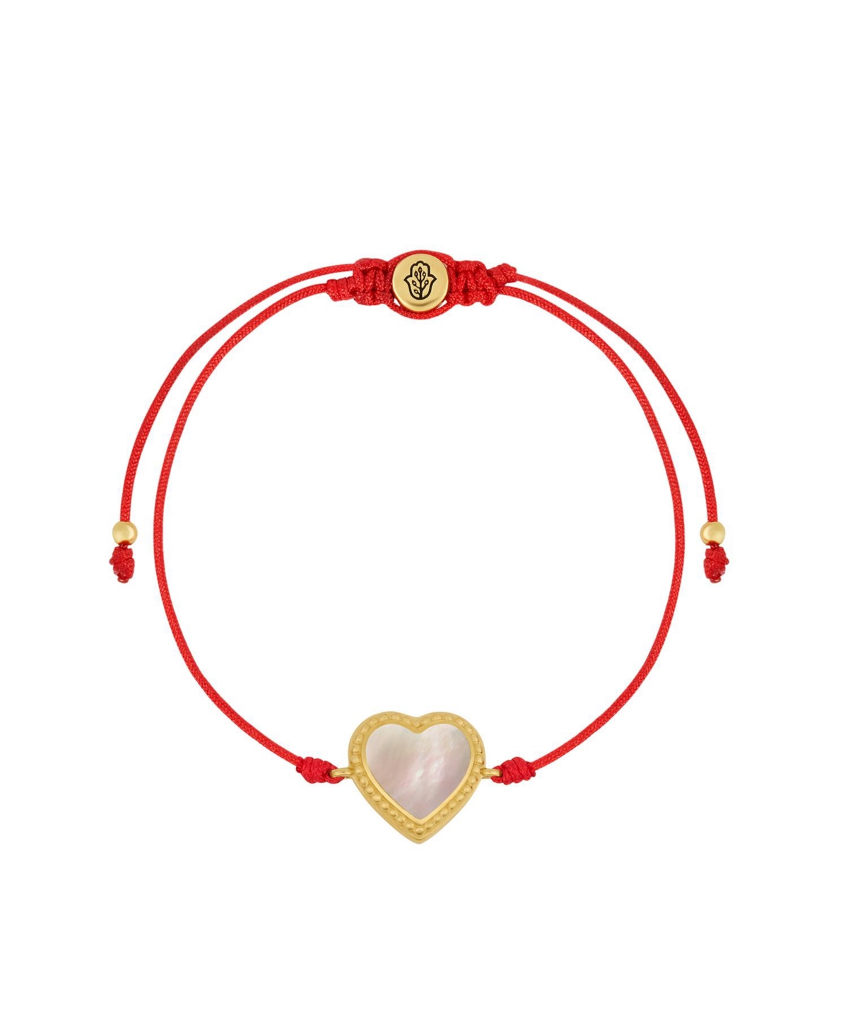 Sincere Love Mother Of Pearl Heart Red String Bracelet - Red