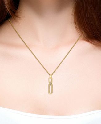 Diamond Link 18" Pendant Necklace (1/20 ct. t.w.) in 14k Yellow Gold