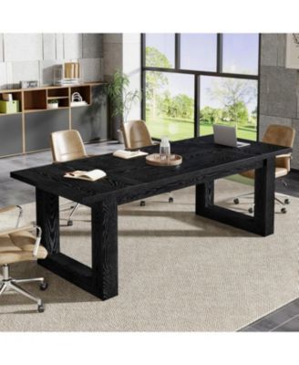 Conference Table, 5 ft Meeting Room Table with Solid Wooden Base, Large