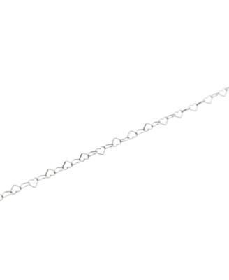 Love Heart Sterling Silver Chain Bracelet