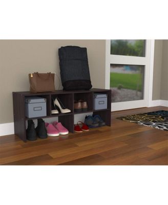 508200 Shelf Organizer with Shoe Rack and Cube Storage, Espresso