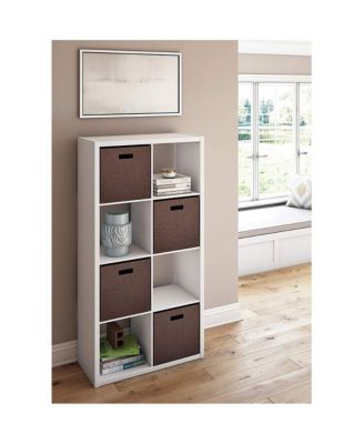 4583 Decorative Bookcase Open Back 8-Cube Storage Organizer, White
