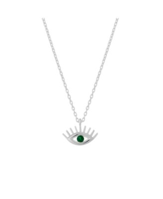 Emerald Eye Evil Eye Sterling Necklace