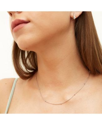 Italian Bead Chain Sterling Silver Satellite Necklace