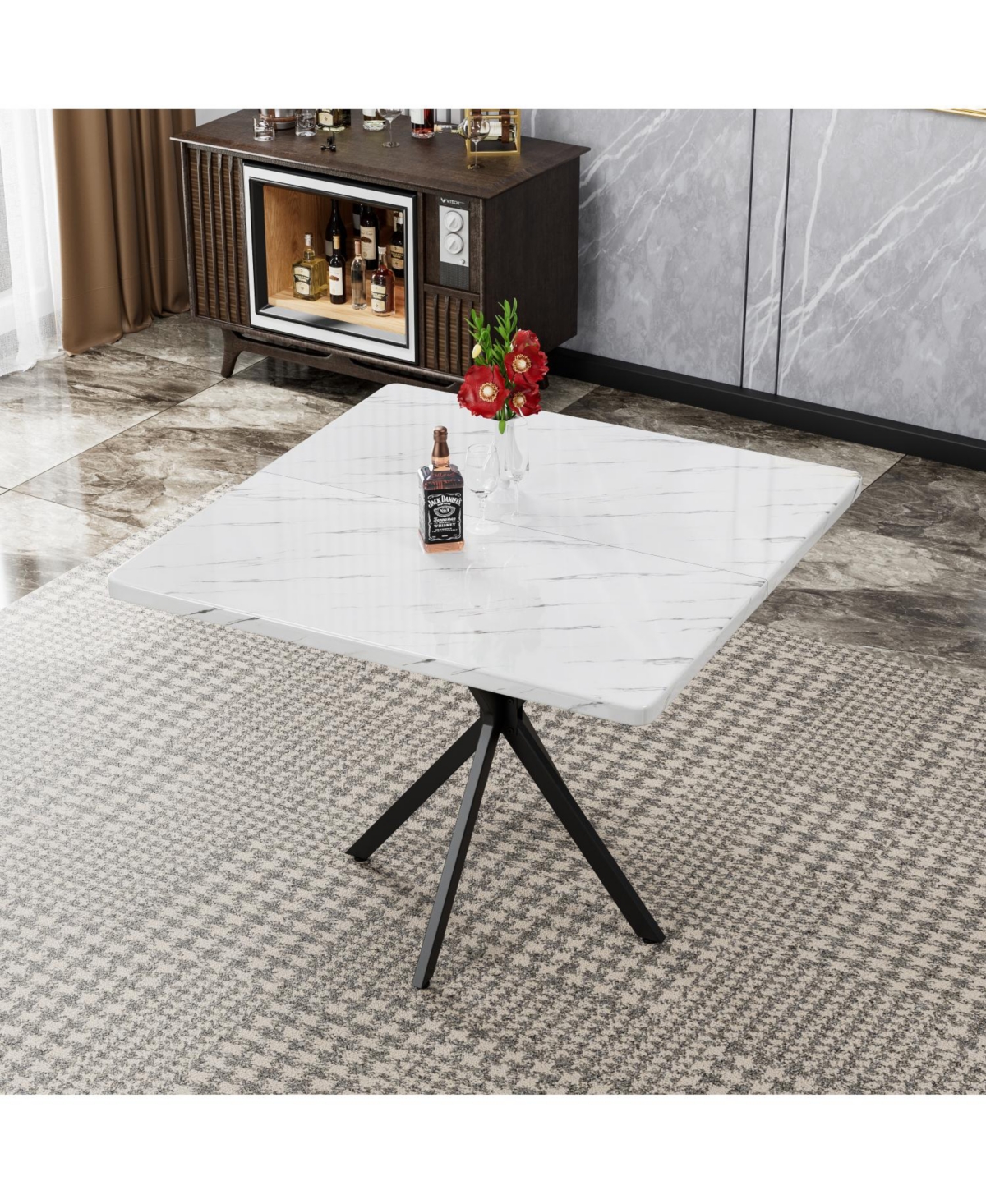 Streamdale Furniture Streamdale Modern Square Dining Table (4-6 Person) for Kitchen/Dining Room/Office