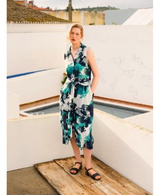 Women's S/L TIE FRONT MIDI SHIRT DRS